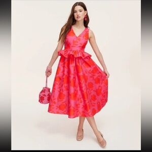 Kate Spade NY x Target Classic Rose Peplum Midi Dress  NWT
